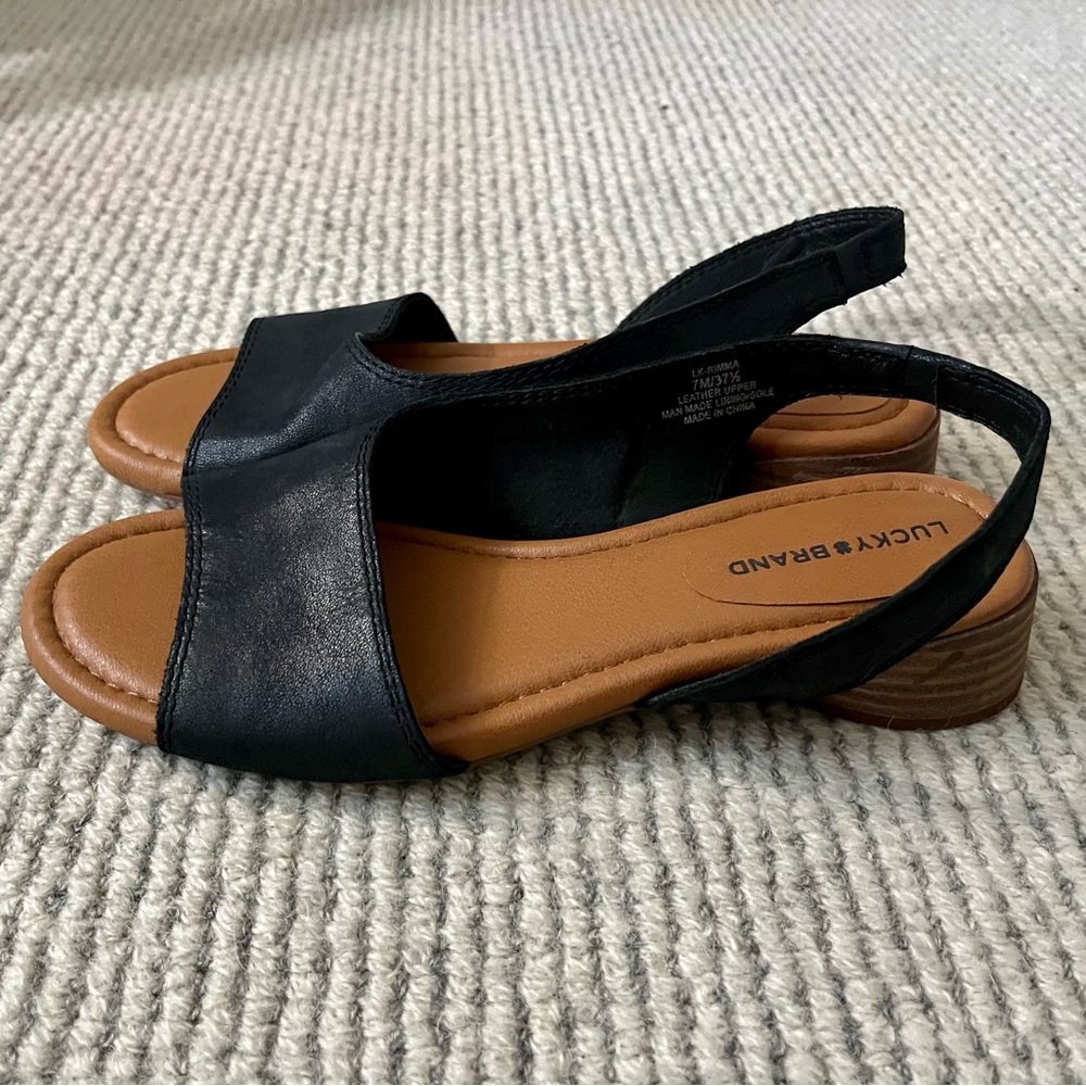 Lucky Brand Rimma Black and Brown Women's Sandals